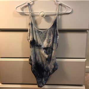 Blue tie-dye bodysuit